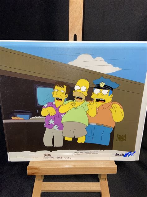 The Simpsons Production Animation Cel Homer Chief Wiggum “sunday