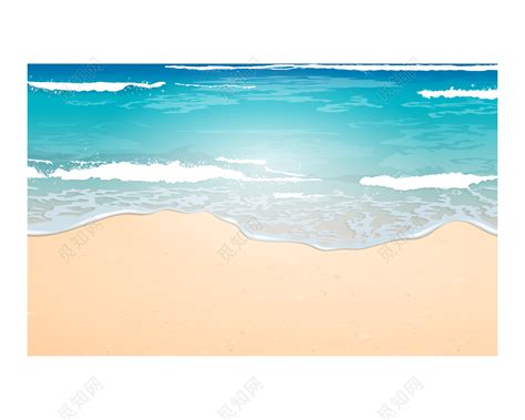 沙滩海滩蓝色水波波浪图片素材免费下载 觅知网