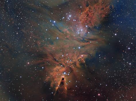 Ngc 2264 The Cone Nebula In Narrowmand Bernard Miller Sky