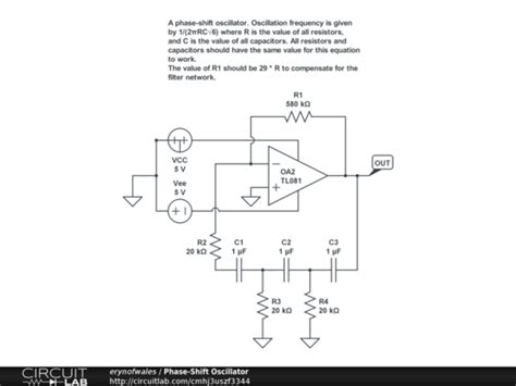 Phase Shift Oscillator Schematic Diagram Circuit Diagram