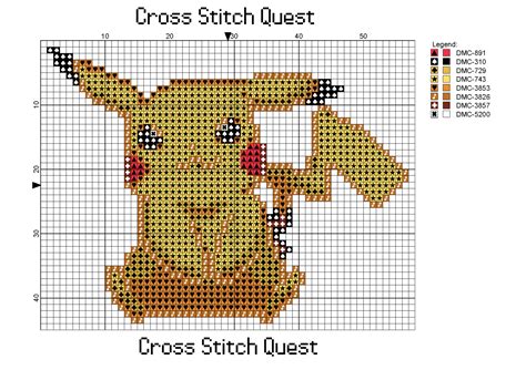 Free Pikachu Cross Stitch Pattern Pokemon Cross Stitch Quest