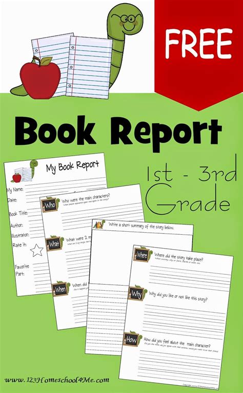 Book Report Forms Free Printable Book Report Forms For 1st Grade 2nd