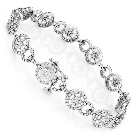 Womens Diamond Bracelet 483ct In 14k Gold Womens Diamond Bracelets
