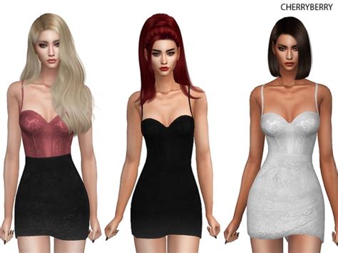 Lace Mini Dress At Cherryberry Sims 4 Updates