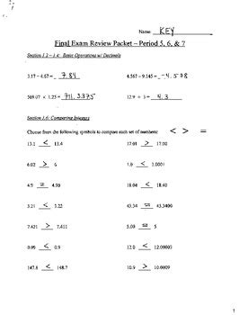 Trigonometry review packet for final exam. Final Exam Review Packet - 7th Grade Math - Answer Key ...