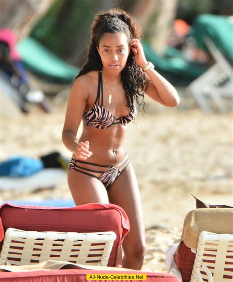 Leigh Anne Pinnock In Bikini On A Beach In Barbados