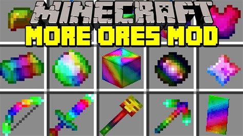 Minecraft More Ores Mod L Rainbow Dimension Items Armor Ore And More