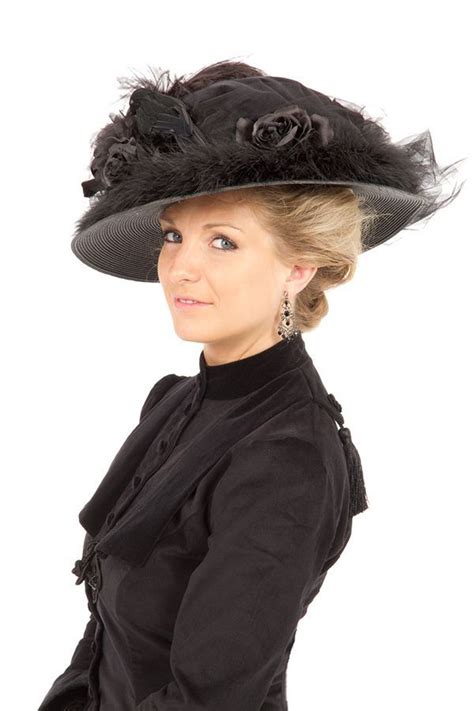 black edwardian hat victorian hats tea party hats edwardian fashion