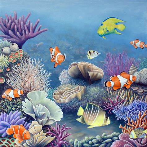 Easy to follow instructions guide you through creating your own beautiful canvas artwork. Coral Reef Drawing With Color at PaintingValley.com | Explore collection of Coral Reef Drawing ...