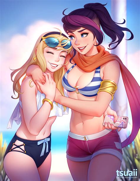 Lux Fiora And Pool Party Fiora League Of Legends Drawn By Tsuaii