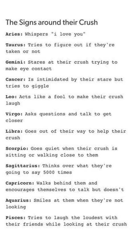 Zodiac Signs As Crushes Areas