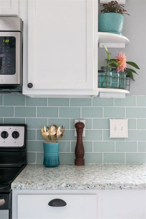 It is about the fresh and clean white subway tile backsplash. Sea Glass Subway Tile Backsplash