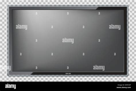 Modern Led Tv Screen With Realistic Reflection Isolated Vector Stock