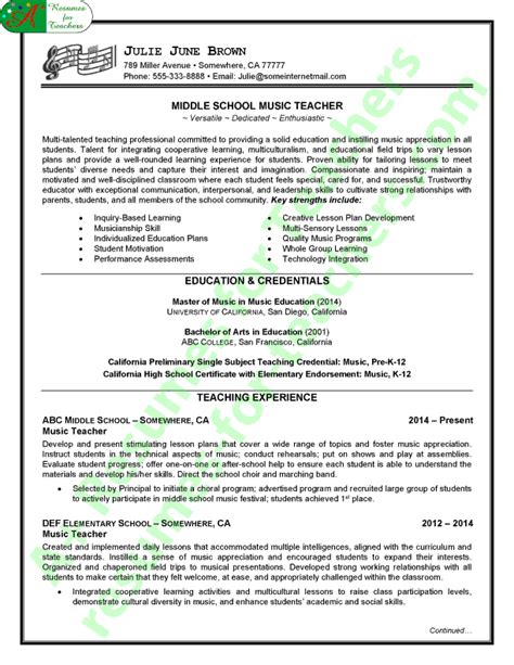 Your music profession resume may include careers such as music education, composing, or performing arts. Music Teacher Resume Sample