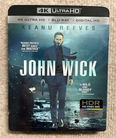 John Wick K Ultra Hd Blu Ray Movie No Digital Code Hdr Slipcover
