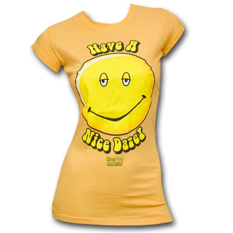 Dazed And Confused Smiley Face Yellow Juniors Graphic Tee Shirt