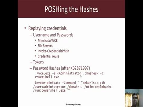 Poshing The Hashes Powershell For Pentesters