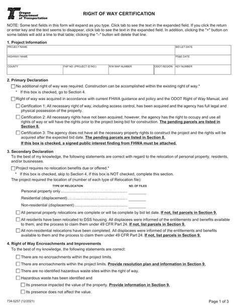 Form 734 5257 Fill Out Sign Online And Download Fillable Pdf Oregon