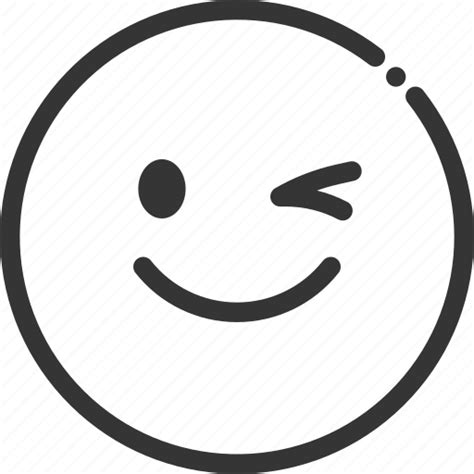 Emoticon Emotion Expression Face Happy Smiley Wink Icon