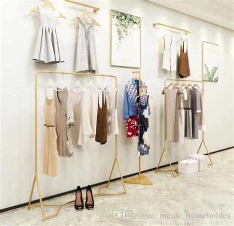 Best Quality Golden Clothing Store Hanger Display Shelf Commercial