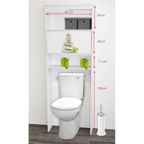 Avec un meuble wc pas cher, vous optimisez votre pièce et la rendez fonctionnelle. Meuble WC 2 Portes "Galet" 175cm Blanc