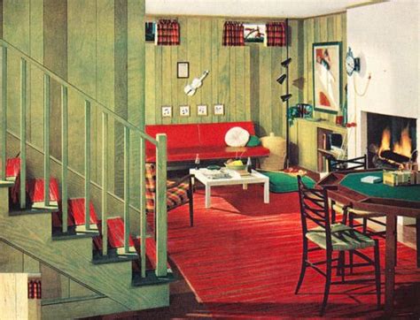 1950s Interior Design Illustration The Color And Lines Are Just