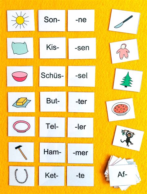 Silbenmix Deutsch Lernen Kinder Unterrichtsmaterial Grundschule