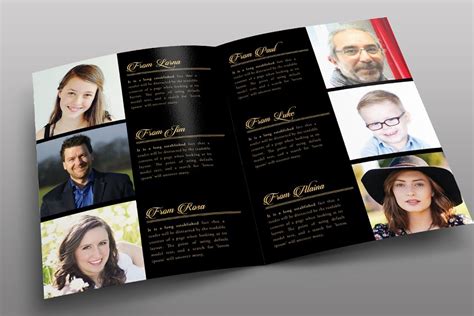 Classic Black And Gold Funeral Program Creative Brochure Templates