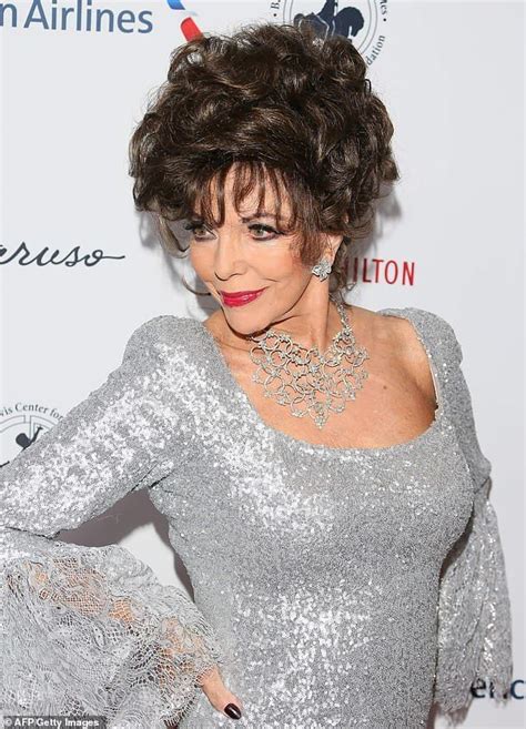 Joan Collins 85 Brings The Glamour In A Sparkling Silver Gown Joan