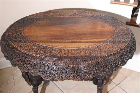 Fabulous 19 Th Century Anglo Indian Finely Carved Rosewood Side Table 40718