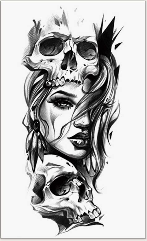 skull girl tattoo girl face tattoo girl tattoos tattoos for women skull rose tattoos skull