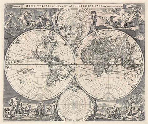 Antique World Map World Map Art Old World Maps Gambaran