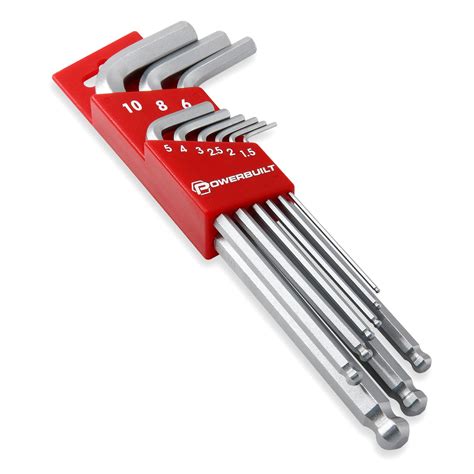 9 Piece Metric Long Arm Hex Key Wrench Set Powerbuilt Tools