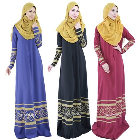 geometric print muslim women dress elegant female maxi long vestidos middle east arabic female