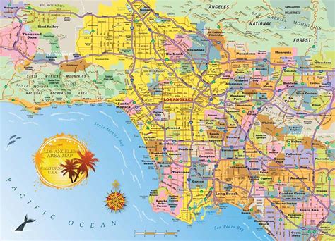 Los Angeles Metropolitan Area Map Map Of Los Angeles Metropolitan