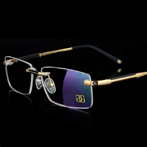 Aliexpress.com : Buy Vazrobe Gold Glasses Men Rimless Brand Eyeglasses