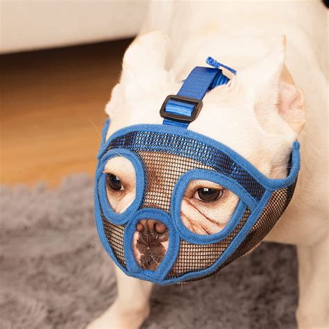 Ilepark Short Snout Dog Muzzle Adjustable Mesh Bulldog Muzzle To