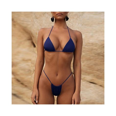 Summer Sexy Solid Bikini Sets Women Tie Side Gstring Thong Swimsuit Female Bandage Bathing Suit