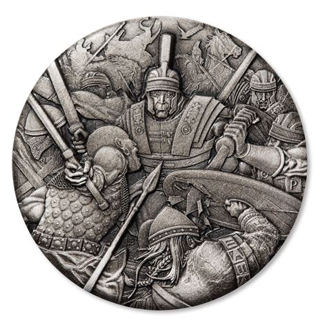2018 $2 Ancient Warfare - Roman Centurion 2oz Silver Antique - Comm Coinage