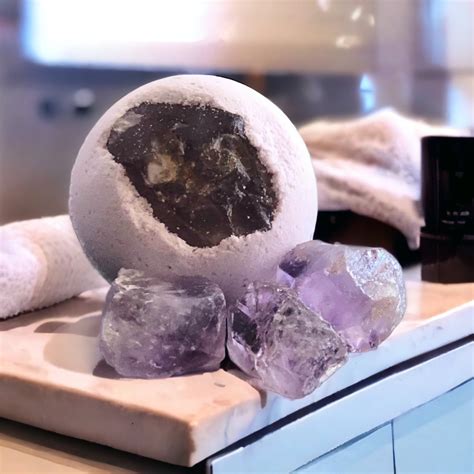 Amethyst Crystal Globe Bath Bomb Handmade Luxury Bath And Body Products