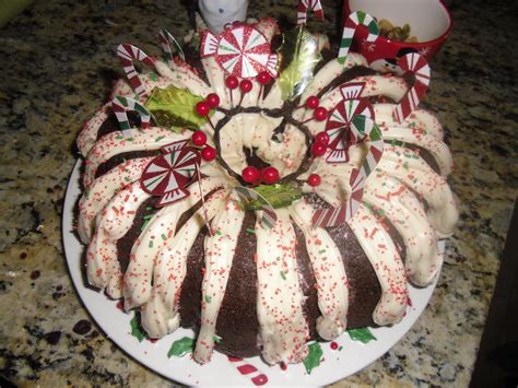 Make the cake in a bundt pan according to package directions. Weekday Chef: Christmas Chocolate Bundt Cake