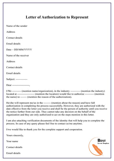 Since they have become mandatory in a number of cases, the prevalence of fake or. Letter of Authorization to Represent-01 - Best Letter Template