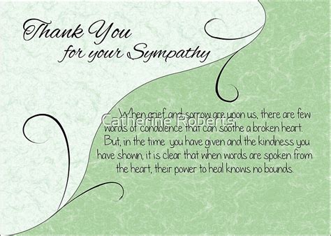 Thank You Sympathy Card Pastel Green With Vintage Scrolls Greeting