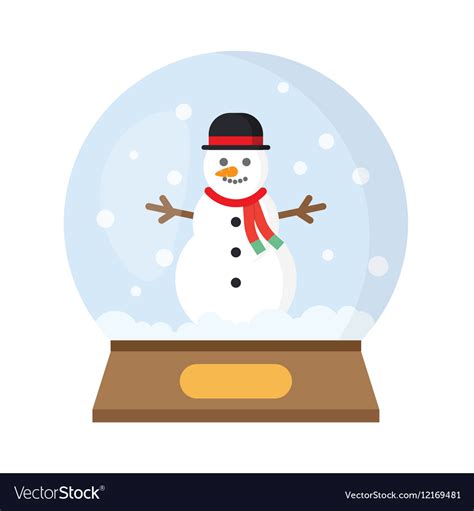 Christmas Snow Globe With Funny Snowman Royalty Free Vector