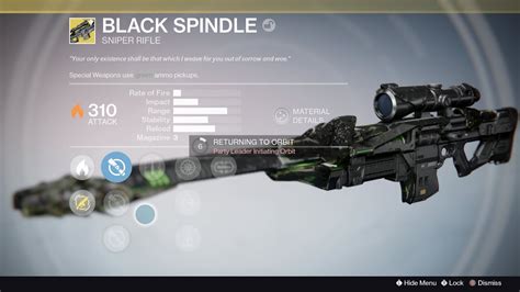 Black Spindle Exotic Black Hammer Destiny Exotic Sniper Youtube