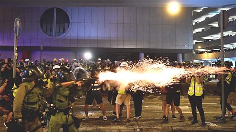 Tensions Flare As Hong Kong Police Fire Tear Gas At Protesters
