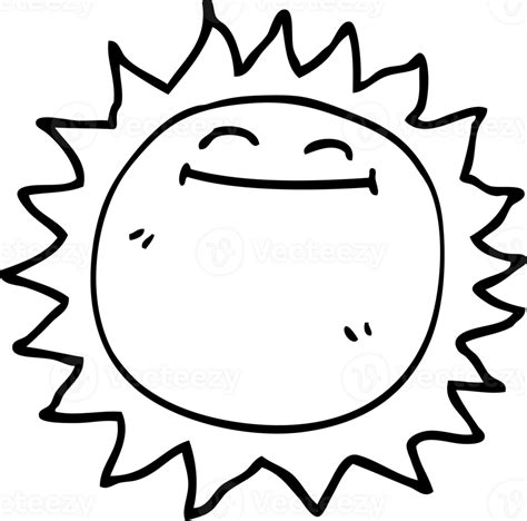 Dessin Au Trait Dessin Animé Soleil Brillant 36445851 Png