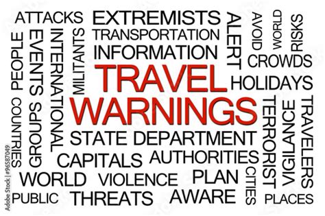 Travel Warnings Word Cloud Stock Photo And Royalty Free Images On