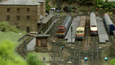 Tt Scale Model Railroad Layout With Trains From The Czechoslovak State