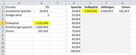 Für mehr übersicht können sie in excel auch die gitternetzlinien drucken lassen. Sparplan in Excel Datentabelle erstellen | IT-Service Ruhr
